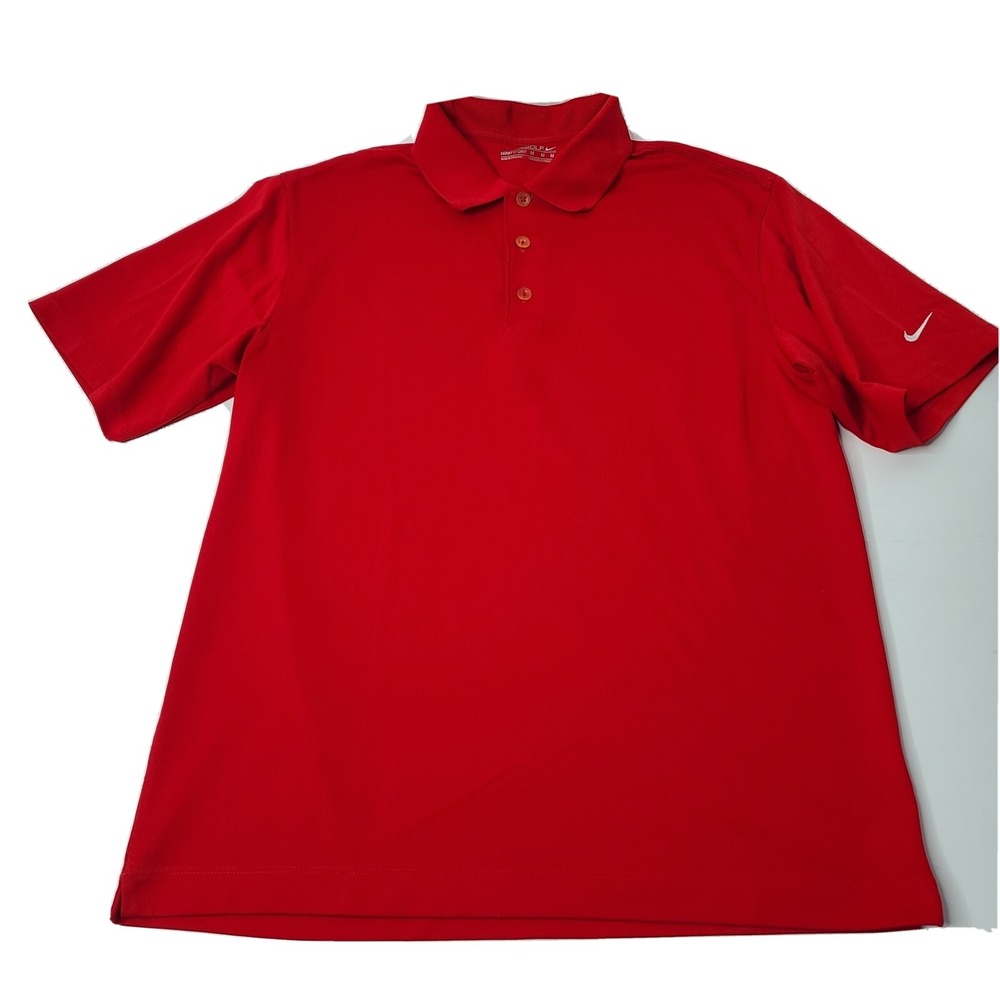 Nike Golf Tour Performance Men's Medium Fit Dry Red Polo Short Sleeve Shirt EUC